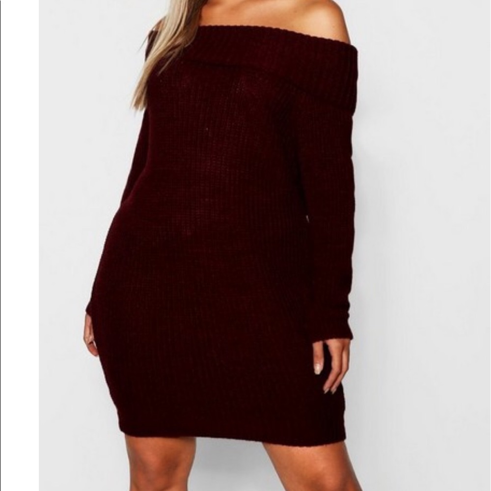 Off the Shoulder Knit Dress